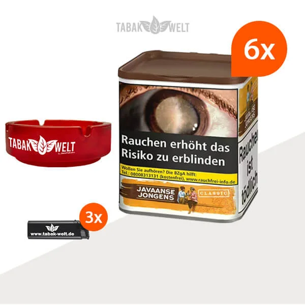 javaanse-jongens-classic-drehtabak-6x-dose-mit-aschenbecher