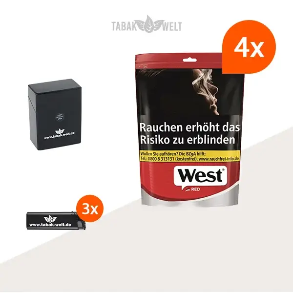 west-red-volumentabak-4x-beutel-mit-etui