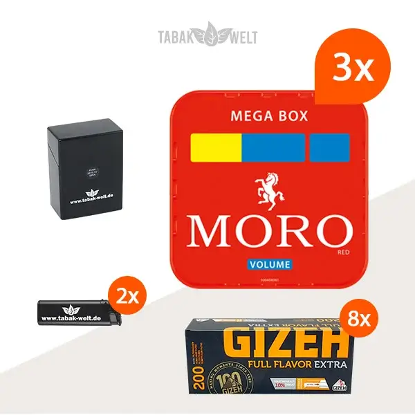 Moro Volumentabak 3 x Mega Box mit 1600 Full Flavor Extra Size Hülsen Moro Volumentabak 3 x Mega Box mit 1600 Full Flavor Extra Size Hülsen