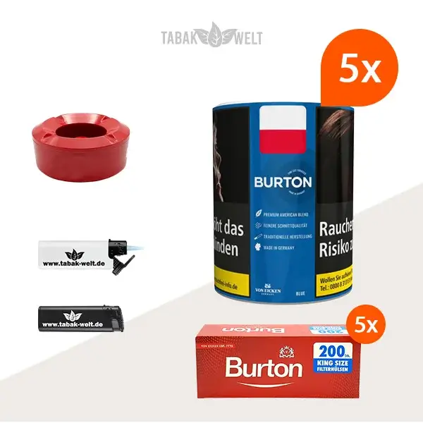 burton-blue-feinschnitt-tabak-5x-dose-mit-1000-king-size-filterhuelsen-und-windaschenbecher burton-blue-feinschnitt-tabak-5x-dose-mit-1000-king-size-filterhuelsen-und-windaschenbecher