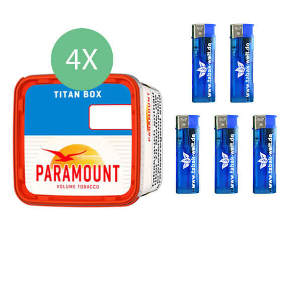 4 x Paramount Titan Box mit 5 Feuerzeugen