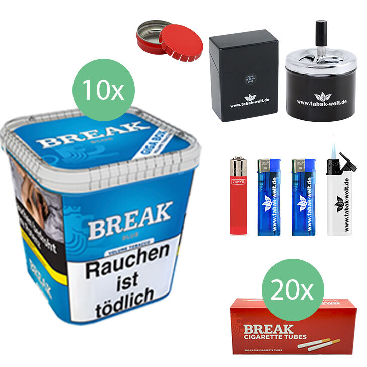 Break Tabak Blue 10 x Giga Box mit 4000 Hülsen