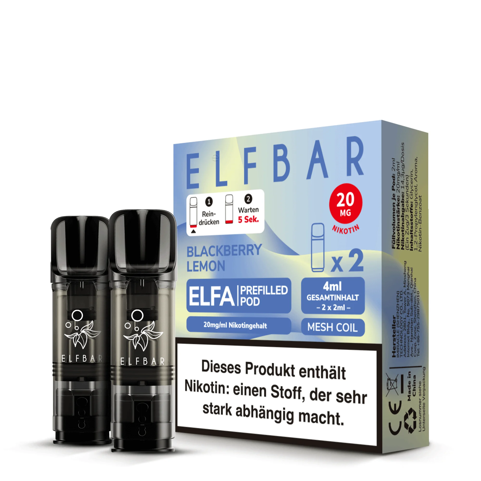 Elfbar Elfa Blackberry Lemon Pod für E-Zigarette
