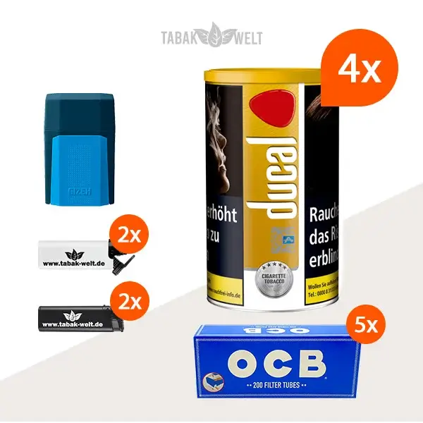 ducal-gold-feinschnitt-tabak-4x-dose-mit-1000-filterhuelsen-und-etui