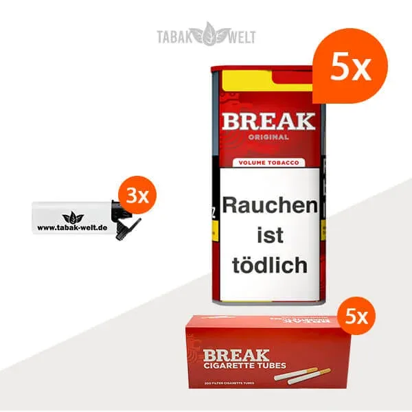 break-volumentabak-original-5x-dose-mit-1000-king-size-huelsen-und-sturmfeuerzeugen