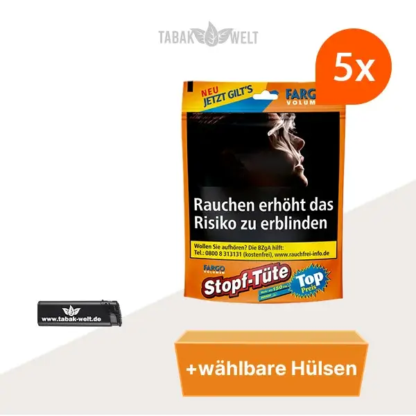 fargo-volumentabak-5x-stopf-tuete-mit-waehlbaren-huelsen