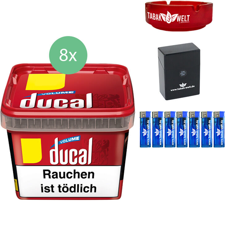 Ducal Tabak 8 x 195g mit Glasaschenbecher