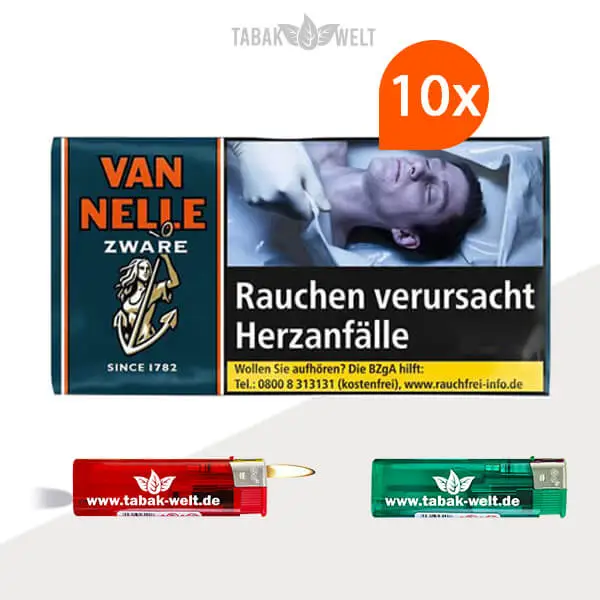 10x-van-nelle-zware-50g-mit-feuerzeuge Van Nelle Zware 10x Pouch mit Feuerzeugen