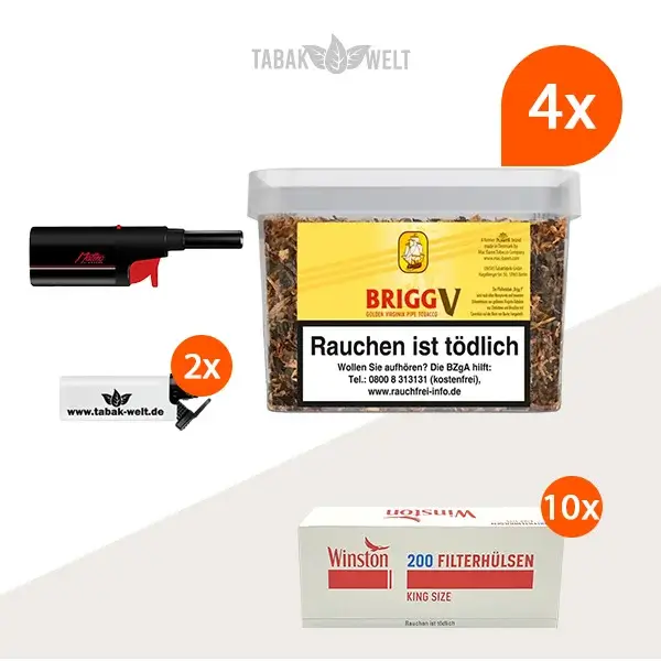 brigg-v-vanilla-pfeifentabak-4x-eimer-mit-2000-king-size-huelsen