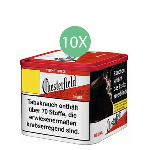 Chesterfield Tabak 10 x Dose mit Wählbaren Zubehör