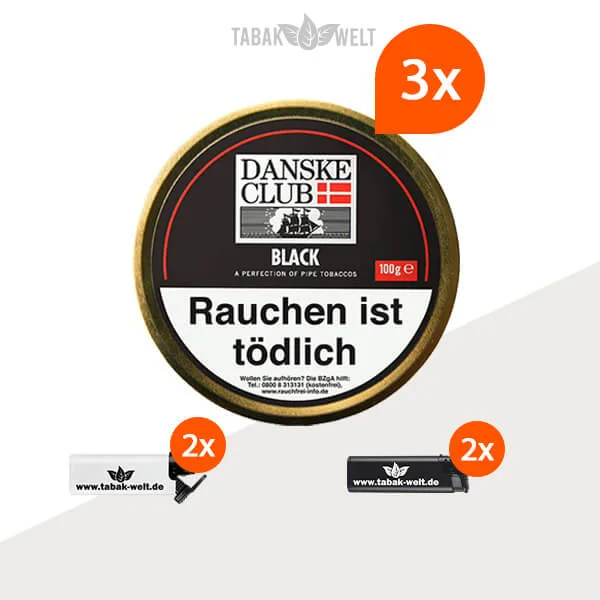 danske-club-black-pfeifentabak-3x-dose-mit-feuerzeuge