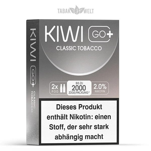 kiwi-go-plus-pods-classic-tobacco-20-mg-2er-pack-verpackung kiwi-go-plus-pods-classic-tobacco-20-mg-2er-pack-verpackung