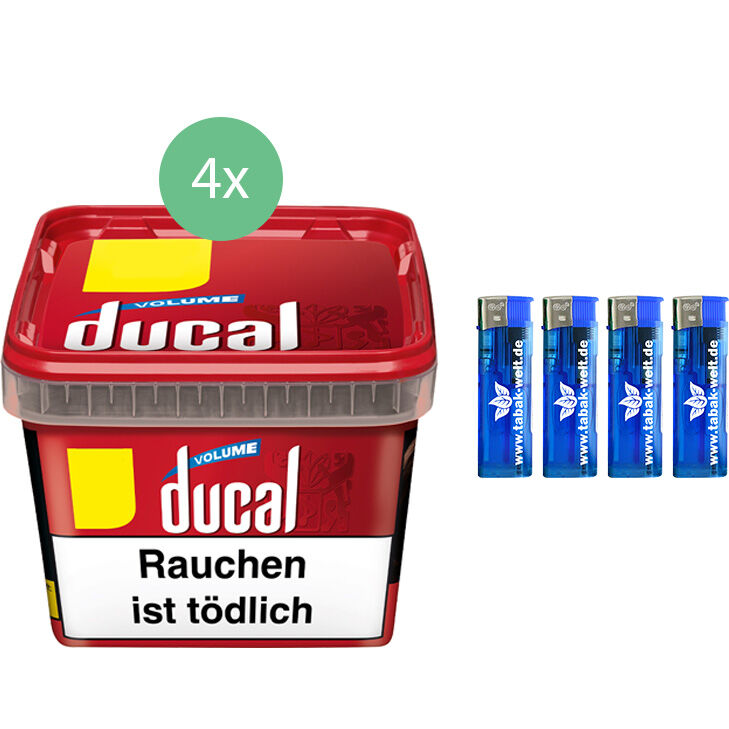 Ducal Tabak 4 x Eimer mit Feuerzeugen