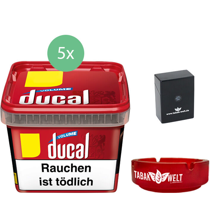 Ducal Tabak 5 x 195g mit Zigarettenbox