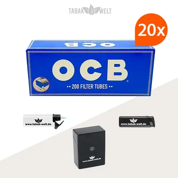 20x OCB Filterhülsen 200er (4000 Stück) mit Etui