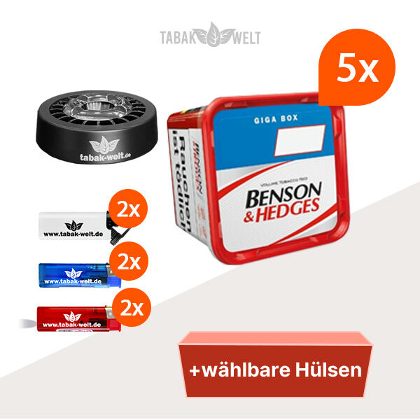Benson und Hedges 5 x Giga Box Red mit wählbaren Filterhülsen und Roulette Aschenbecher Benson und Hedges 5 x Giga Box Red mit wählbaren Filterhülsen und Roulette Aschenbecher