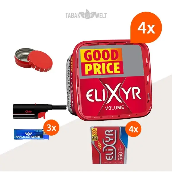 Elixyr Volumentabak Red 4 x Eimer mit 2200 Filterhülsen