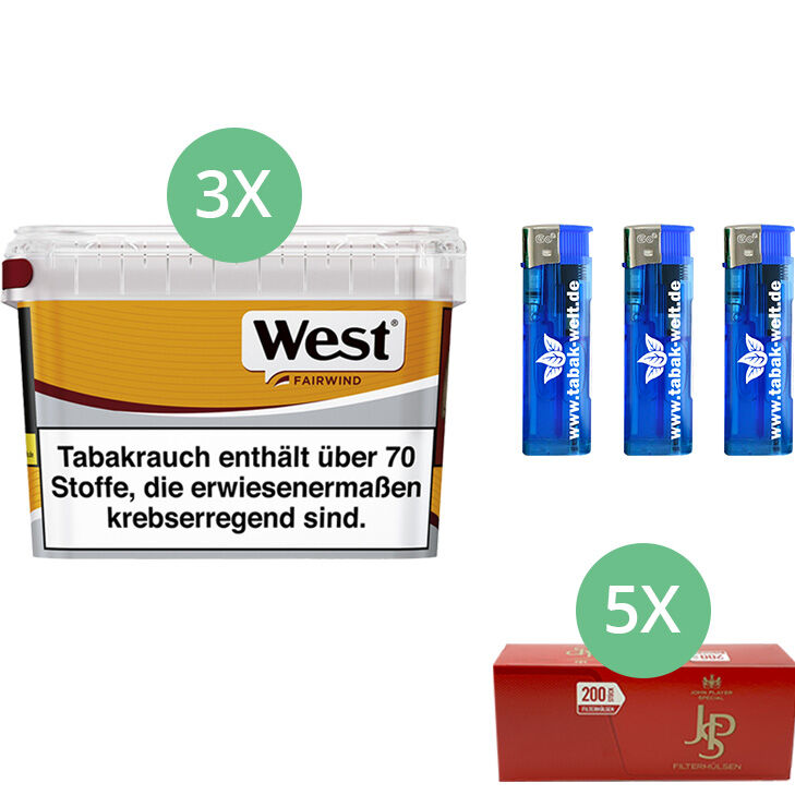 West Yellow Fairwind 3 x 133g mit 1000 King Size Hülsen