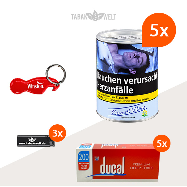 Ermuri Ultra Zigarettentabak 5 x Dose mit 1000 Hülsen