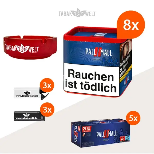 pall-mall-red-volumentabak-8x-dose-mit-1000-filterhuelsen-und-aschenbecher
