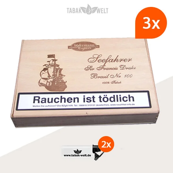 3x-woermanncigars-seefahrer-zigarren-SIR-FRANCIS-DRAKE-brasil-NO.-100 3x-woermanncigars-seefahrer-zigarren-SIR-FRANCIS-DRAKE-brasil-NO.-100