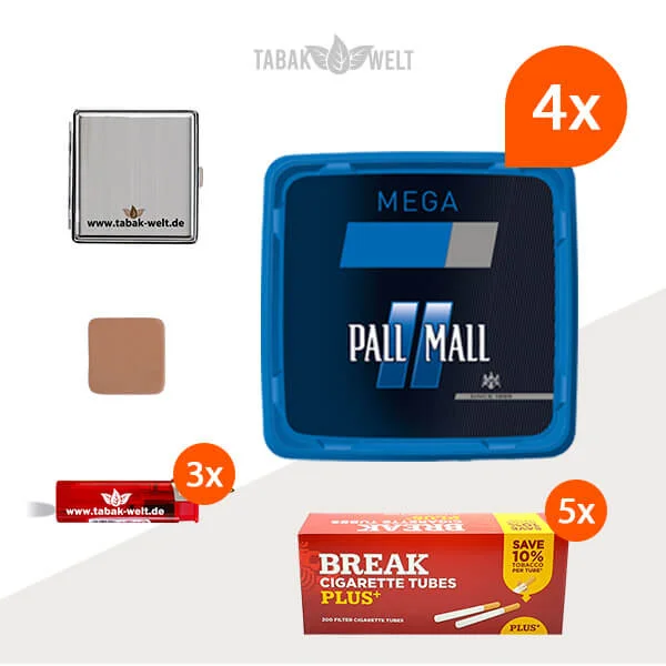 Pall Mall Tabak Blau 4 x Mega Box mit 1000 Plus Hülsen Pall Mall Tabak Blau 4 x Mega Box mit 1000 Plus Hülsen