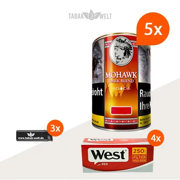 mohawk-dark-blend-feinschnitt-tabak-5x-dose-mit-1000-filterhuelsen