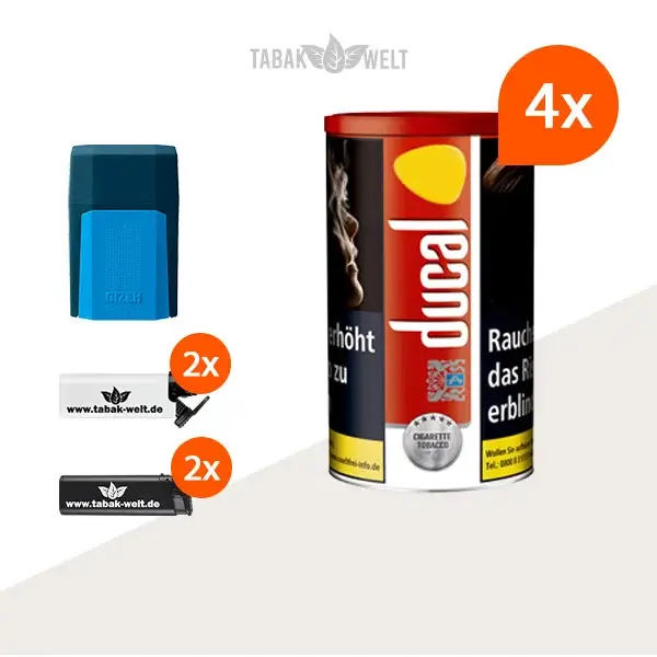 ducal-red-feinschnitt-tabak-4x-dose-mit-etui