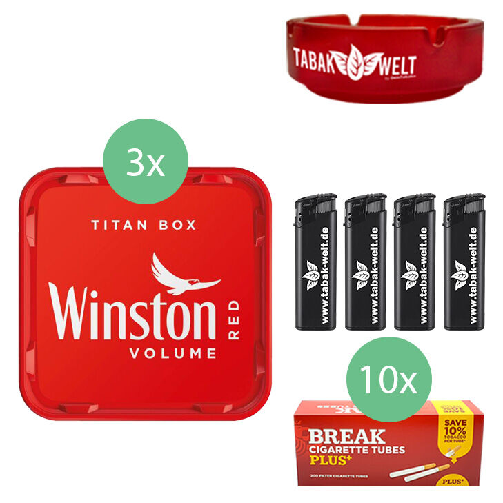 Winston Tabak 3 x Titan Box mit 2000 Plus Hülsen