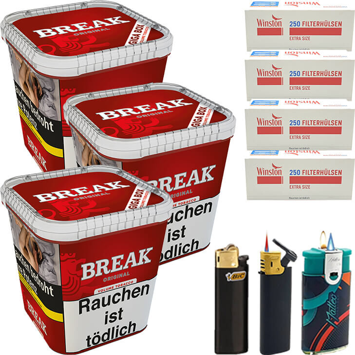 Break Original 3 x 215g mit 1000 Extra Size Hülsen