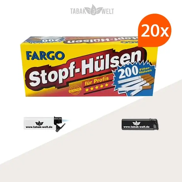 20x-fargo-stopf-huelsen-200er-4000-stueck-mit-feuerzeugen