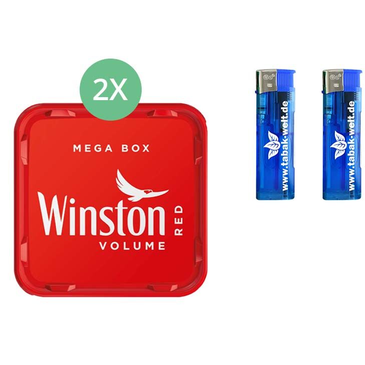 Winston Mega Box 2 x 140g mit Feuerzeugen