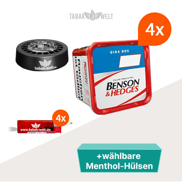 Benson und Hedges 4 x Giga Box Red mit wählbaren Menthol Hülsen Benson und Hedges 4 x Giga Box Red mit wählbaren Menthol Hülsen