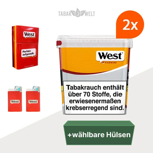 west-yellow-volumentabak-2x-giga-box-mit-waehlbaren-huelsen-und-zigarettenbox