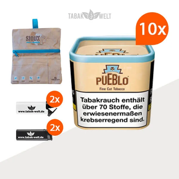 pueblo-classic-feinschnitttabak-10x-dose-mit-sioux-tabaktasche pueblo-classic-feinschnitttabak-10x-dose-mit-sioux-tabaktasche