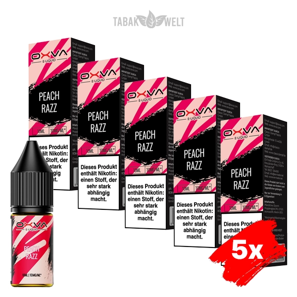 5x Oxva E-Liquid Peach Razz Nikotinsalz 10 mg 5x Oxva E-Liquid Peach Razz Nikotinsalz 10 mg