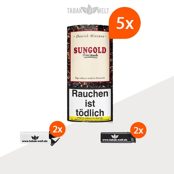 danish-mixture-sungold-pfeifentabak-5x-pouch-mit-feuerzeuge