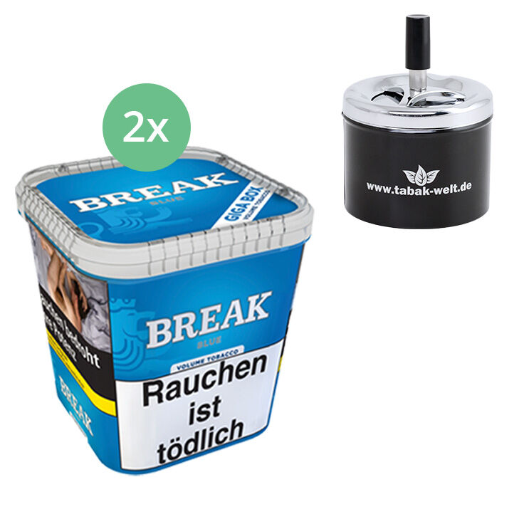 Break Tabak Blue 2 x Giga Box mit Aschenbecher