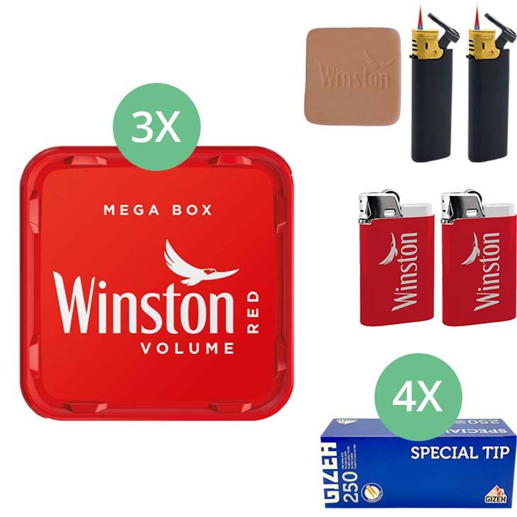 Winston Mega Box 3 x 135g mit 1000 King Size Hülsen