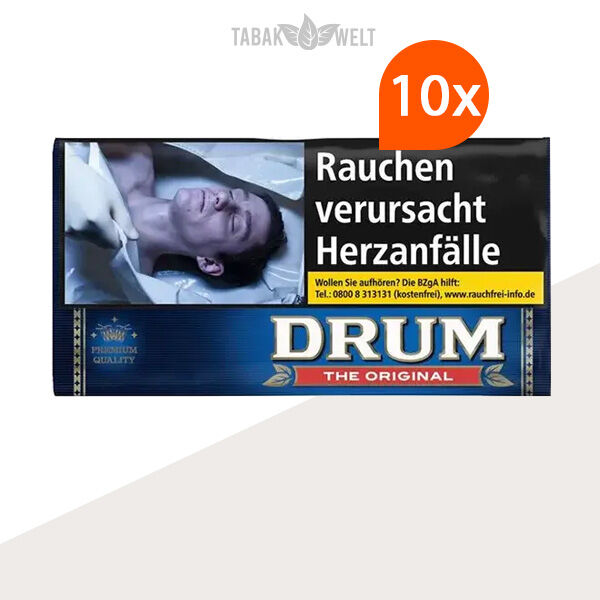 Drum Feinschnitt-Tabak Original Halfzware 10x Pouch Drum Feinschnitt-Tabak Original Halfzware 10x Pouch