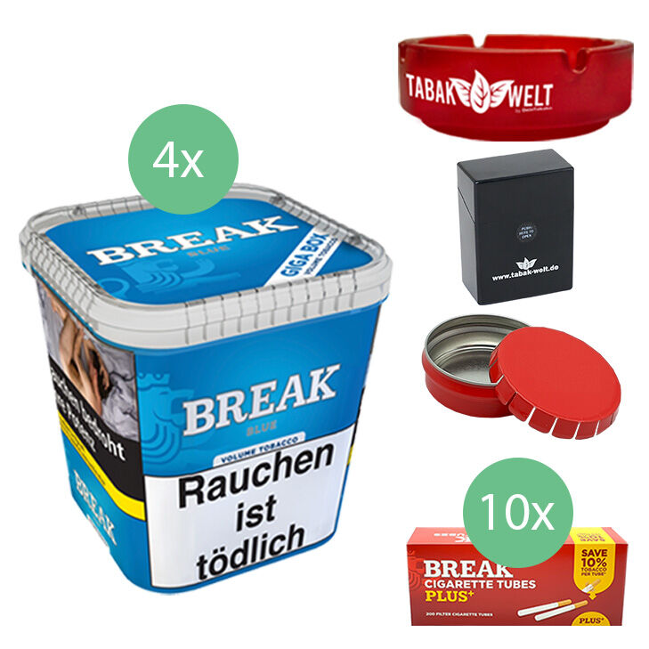 Break Tabak Blue 4 x Giga Box mit 2000 Plus Filterhülsen