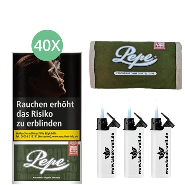 pepe-dark-green-40-x-30g-mit-tabakbeutel pepe-dark-green-40-x-30g-mit-tabakbeutel