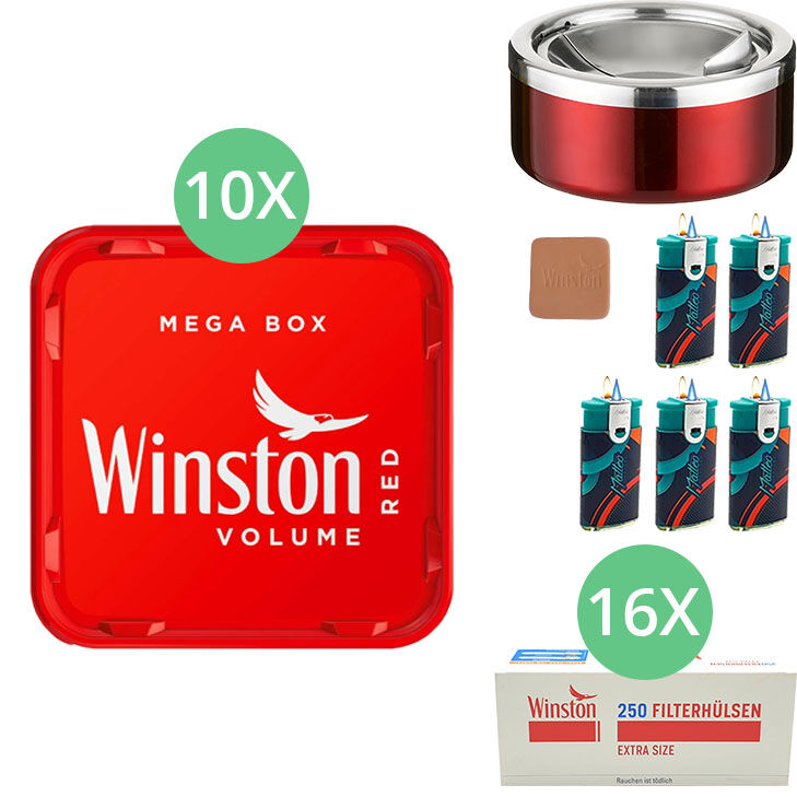 Winston Mega Box 10 x 135g mit 4000 Extra Size Hülsen