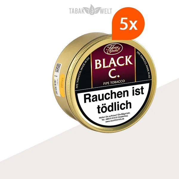 House of Smoke Black C. Pfeifentabak – 5 x Dose