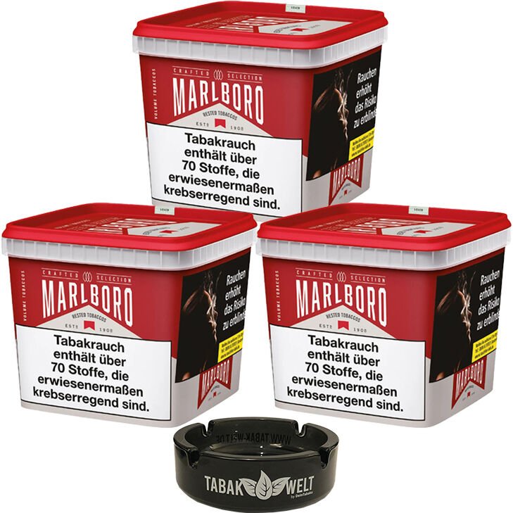 Marlboro Tabak Crafted Selection 3 x Mega Box mit Glasaschenbecher