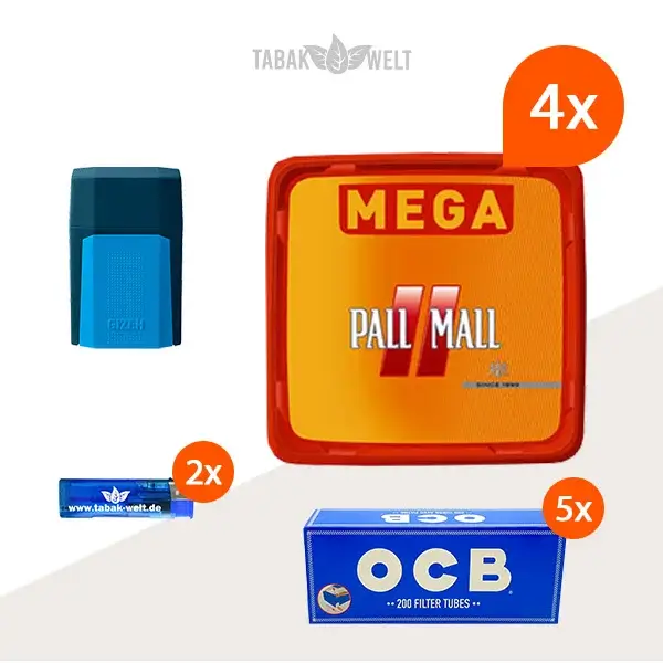 Pall Mall Allround Red Volumentabak 4x Mega Box mit 1000 King Size Hülsen