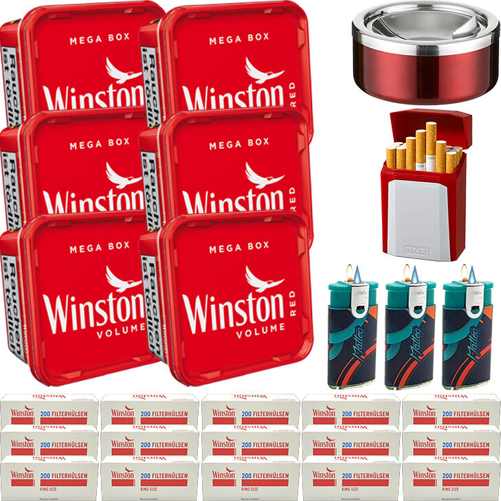 Winston Mega Box 6 x 135g mit 3000 King Size Hülsen