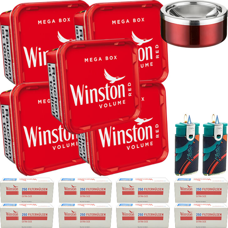 Winston Mega Box 5 x 135g mit 2000 Extra Size Hülsen