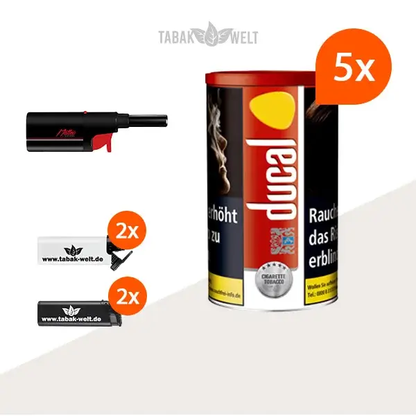 ducal-red-feinschnitt-tabak-5x-dose-mit-stabfeuerzeug