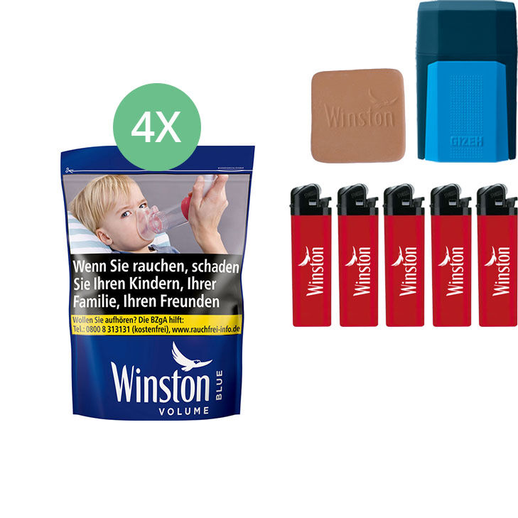 Winston Blue 4 x Beutel mit Etui